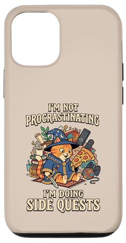 I'm Not Procrastinating I'm Doing Side Quest Wizard Cat �X�}�z�P�[�X iPhone 12/12 Pro �p