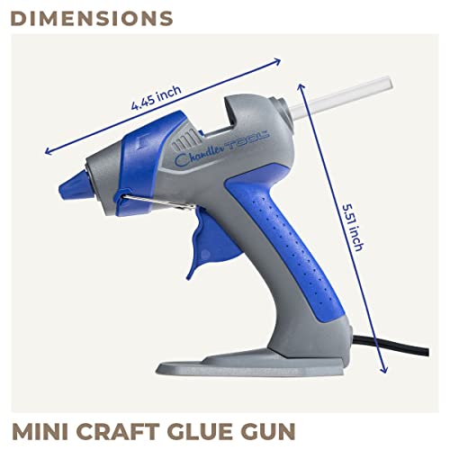 Mini Hot Glue Gun Kit - 25W Small Size Stand Up High Temp Hot Melt Gluegun Set With 10 Mini Glue Gun Sticks For Glue Gun, Fine Tip Adhesive Silicone Glue Gun, Craft Hotgluegun By Chandler Tool (Blue) #TOP4