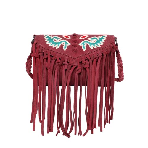 Montana West Tassel Crossbody Bag Western Fringe Purses and Handbag WGB04-001RD