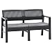 2-Osobowa Ławka Ogrodowa Z Poduszkami Leżanka Na Zewnątrz Siedzenie Na Zewnątrz Krzesło Ogrodowe Home Decor Meble Ogrodowe Na Patio Balkon Ogrodowy 133 Cm Plastikowy Antracyt