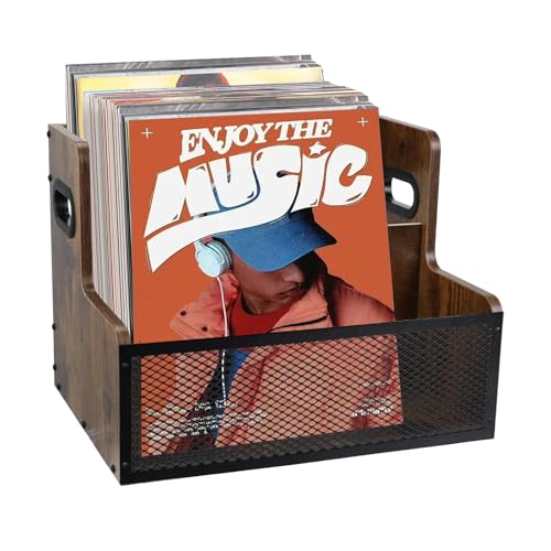 Yabound Protected LP - Caja de madera para discos de vinilo, 40 x...
