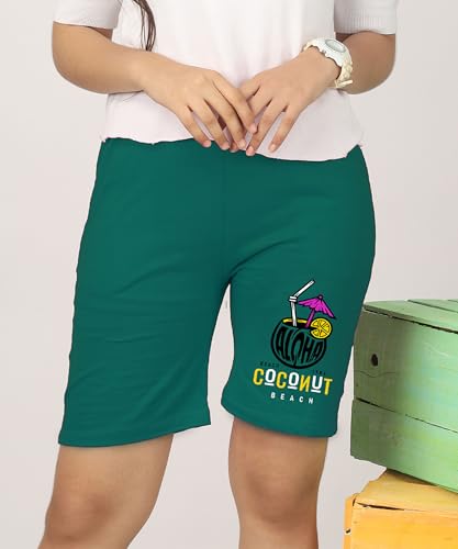 Image of KYDA KIDS Cotton Printed Pocket Bow Shorts for Girls - Regular Fit Girls Shorts with Elastic Waist Multicolored (Pack of 3)