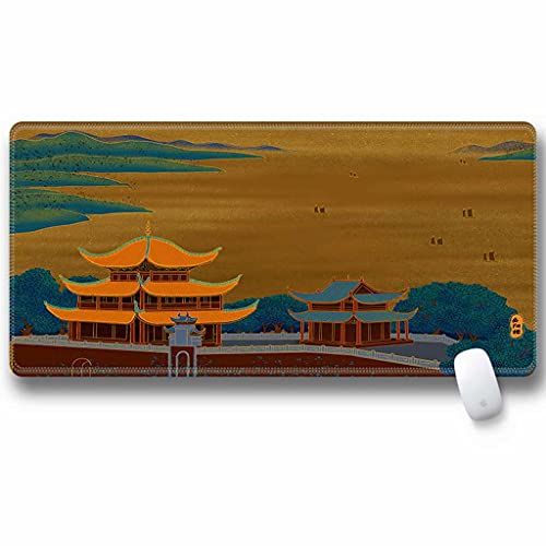 One Piece tapis de souris XXL pour bureau gamer et architecture chinoise