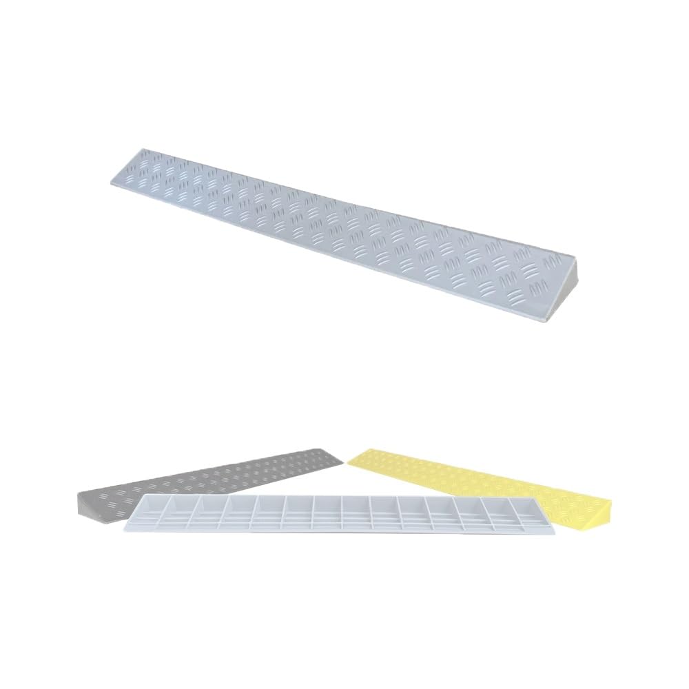 Rampas Portátiles para Escalones, Rampas De Umbral para Sillas De Ruedas De 2-10cm, Rampa De Bordillo De Plástico Antideslizante para Vehículos(Gray,100cm*22cm*10cm)