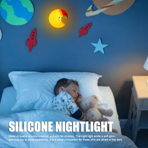 Lámpara de Noche para Niños en Silicona en Forma de Luna miniatura 6