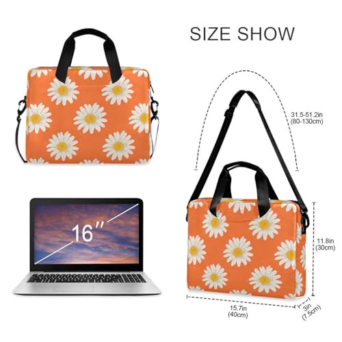 Maletín para portátil con diseño floral naranja 15.6" miniatura 5
