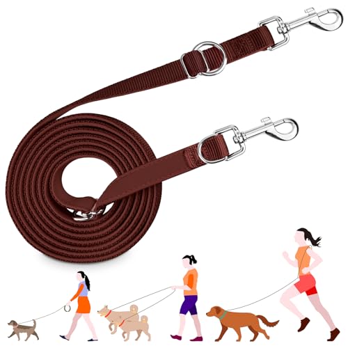 PETCOOZ Guinzaglio da addestramento per cani, 3 m, a doppia estremità, professionale, per smettere di tirare, regolabile, per tenere le mani libere, guinzaglio multifunzionale per cuccioli, corsa