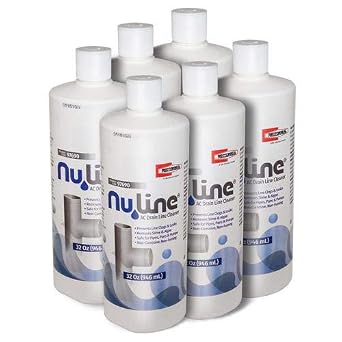 6 Pack NuLine HVAC Condensate Drain Nu-Line Cleaner, 32 Ounce