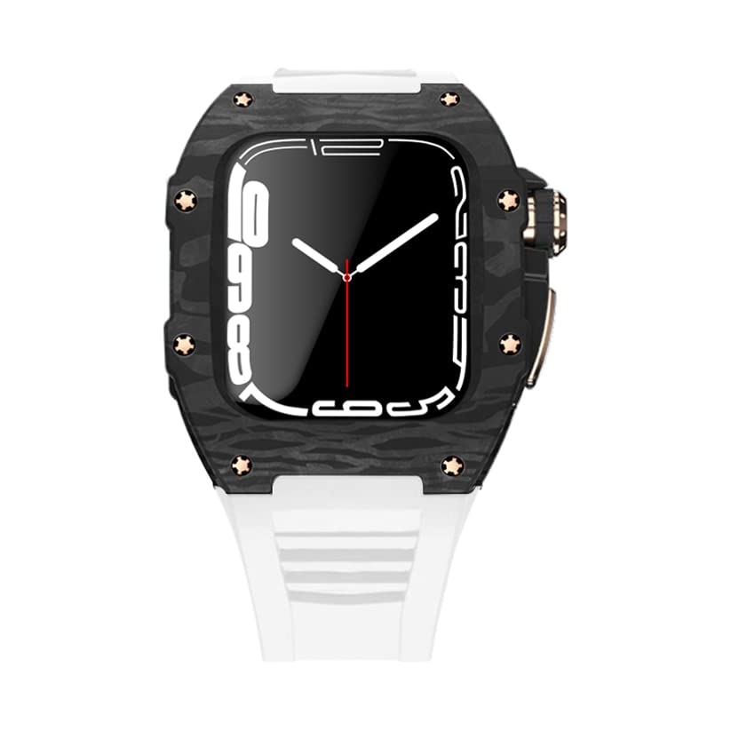 Kit mod Apple Watch 6 SE 5 4 44 mm carbone et silicone