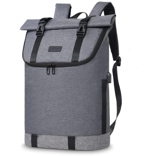 VESERI Rolltop Rucksack Damen Herren,Wasserdicht Laptop Rucksack für Reiser Lehrer,Modern Tagesrucksack