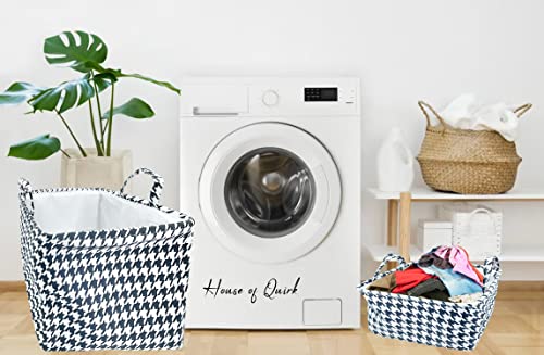 Image of House of Quirk 15Litre Storage Baskets, Rectangle Collapsible Storage Bins with Handles for Closet Shelves Organizer, Decorative Baskets for Home, Office, Nursery, Laundry (30x25x20cm, Medium)