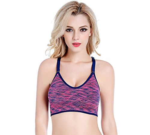Sodacoda Top de sport pour femme - Soutien-gorge de fitness et de yoga rembourré, Rose, M Cover