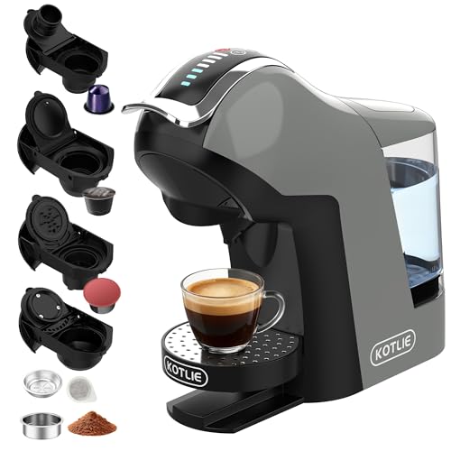 EM-308B 19 Bar 5-in-1 Capsule Coffee Machine for Nespresso Original/Dolce Gusto/A MODO MIO/Ground Coffee and ESE(44mm)