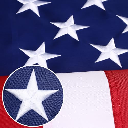 Premium American Flag | 3x5 FT Heavy Duty US Flag For Outside - Embroidered Stars, Sewn Stripes & WeatherGuard™ Fabric (Tested to U.S. Flag Durability Guidelines) Labor Day | 4th of July | Memorial Day Outdoor Display Proudly Serving Americans