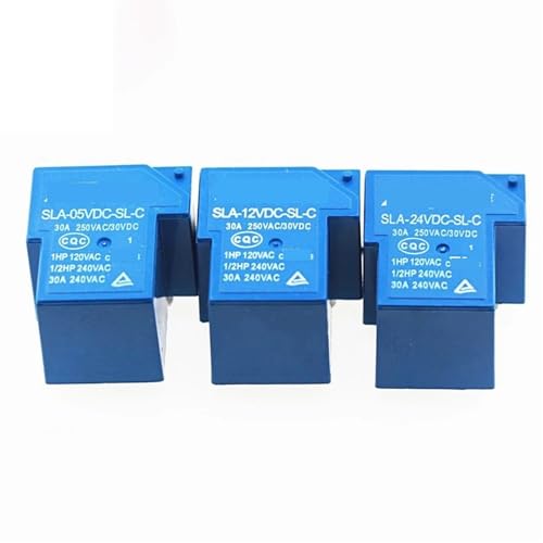 Relés de potencia SLA-12VDC-SL-C y componentes de 30A y 6 pines para control de energía