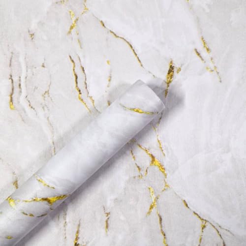 Papel de Parede Auto-Adesivo Texturizado em Mármore (5m x 45cm)