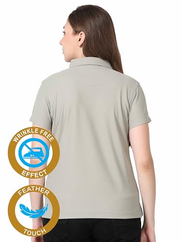 Image of STELLERS Women's Premium Polo T-Shirt, Regular Fit | Odour Resistant | Wrinkle Free | Quick Dry | Stretchable | Lightweight | Breathable | Sustainable | Anti-Static | Feather Touch Feel
