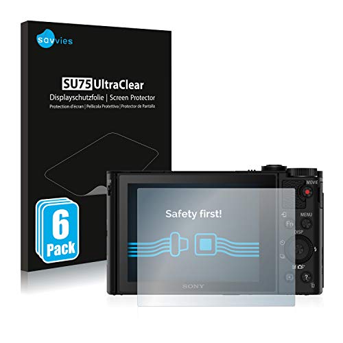 savvies Protector Pantalla Compatible con Sony Cyber-Shot DSC-HX90V (6 Unidades) Pelicula Ultra...