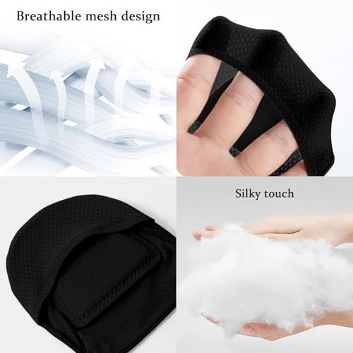 Image of No Show Socks with Invisible Sling Back Womens, 6 Pairs Low Cut Half Toe Topper Socks with Non-Slip Straps for Heels
