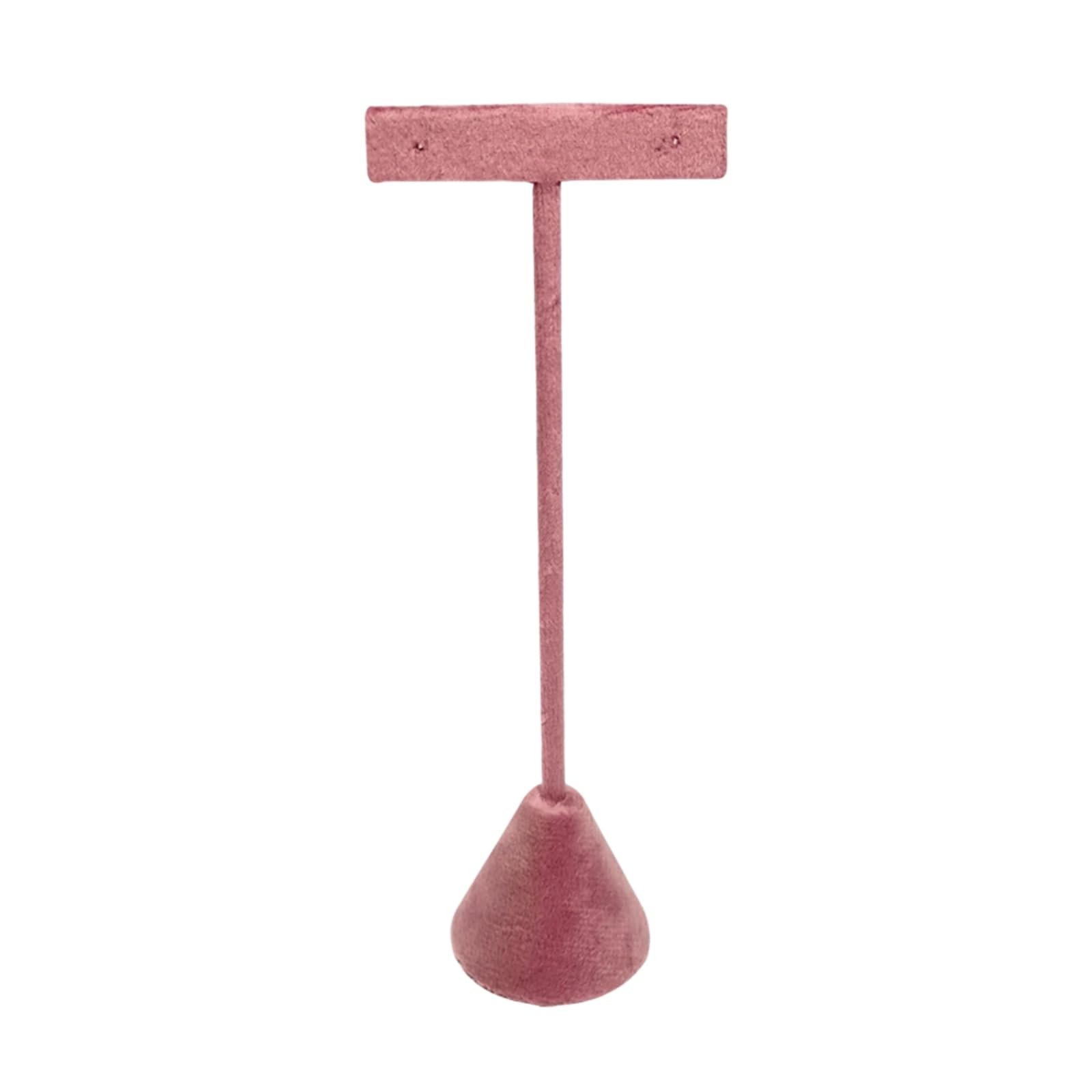 SCIKHEFT Earring T Stand Display Women Earrings Storage Organizer Pink Velvet Earring Display For Vendors(L)