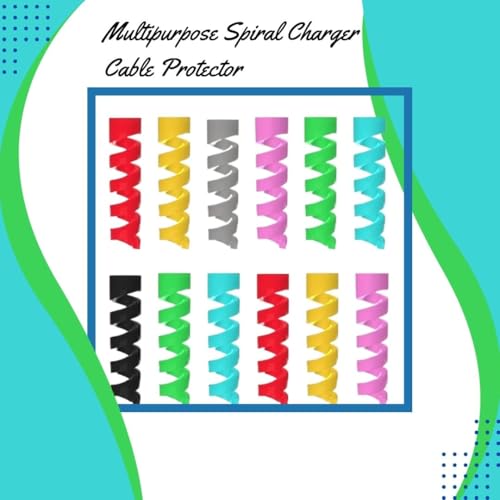 Image of Cable Saver Multipurpose Spiral Charger Protector - 4 Pieces (Pack of 1) for Data & Charging Cords, Multi-Color Protective Wraps for Tangle-Free, Durable, and Long-Lasting Cable Protection.