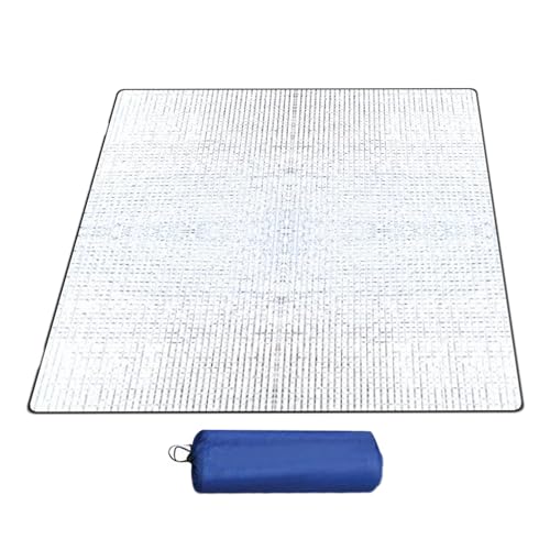 Tapis Isolant Camping, 200x200cm Tapis de Sol de Camping en Mousse, Tapis Isolant Thermique Aluminium Étanche, Pliable Tapis de Tente Double Face pour Camping Randonnée Voyage Pique-Nique Extérieur