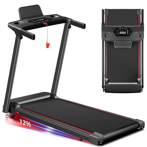 Treadmill with Incline 3-in-1 Portable Treadmills for Home Small, Incline Walking Pad Treadmill with Handle Bar, Walking Pad Foldable with 3.0HP Quiet Brushless, LED Dispay, 300LBS Capacity Black