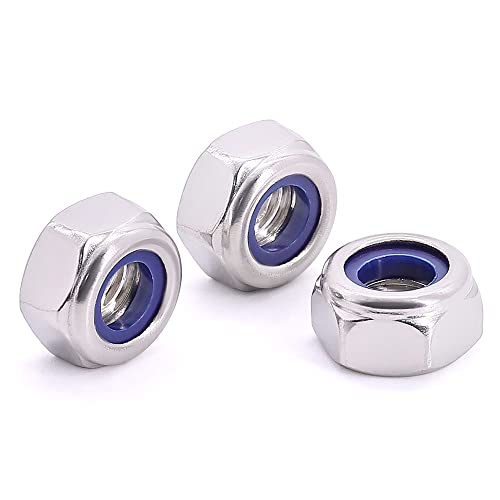 M12-1.25Mm (10 Pcs) Hex Locknuts, 304 (18-8) Stainless Steel, Hexagon Head Lock Nuts, Fine Thread Unf, Din985 #TOP7