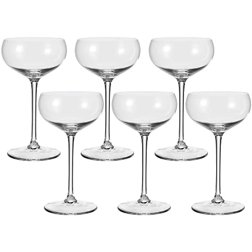 Leonardo Cheers Sekt- Schalen, 6er Set, spülmaschinenfeste Champagner-Gläser, Sekt-Schale mit gezogenem Stiel, Sekt-Gläser Set, 315 ml, 061644