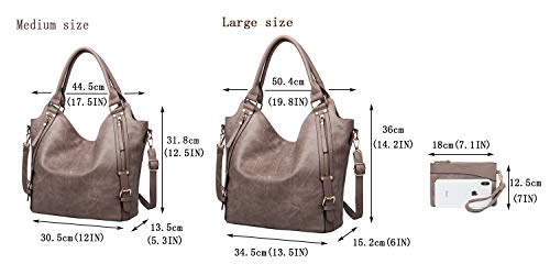 Bolso Tote para Mujer de Cuero PU Color Caqui Grande miniatura 4