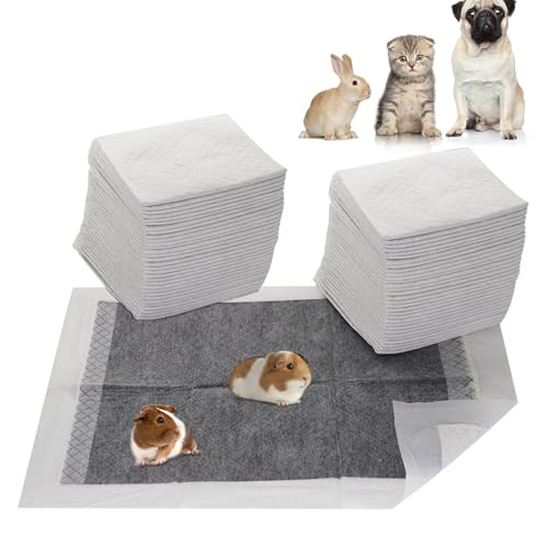 PEFAVPRO Almohadillas para pipí de cobaya, Absorbentes para Conejos, Forros Desechables para jaulas para hámster, Conejo, hurón, Chinchilla y Otros Animales pequeños (45 cm x 33 cm, 120 Unidades)