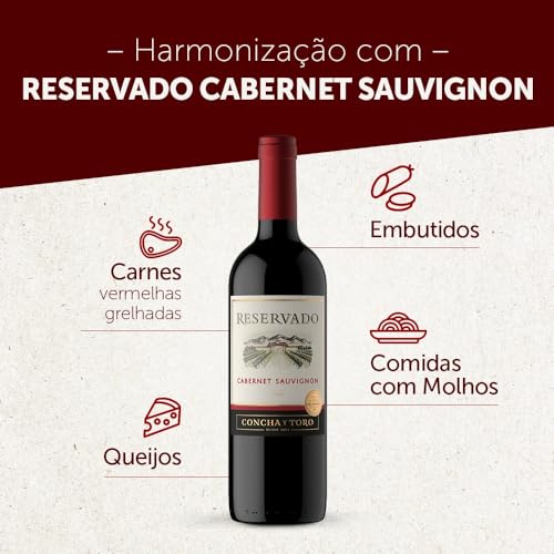 VINHO CHILENO RESERVADO CABERNET SAUVIGNON COM 750ML
