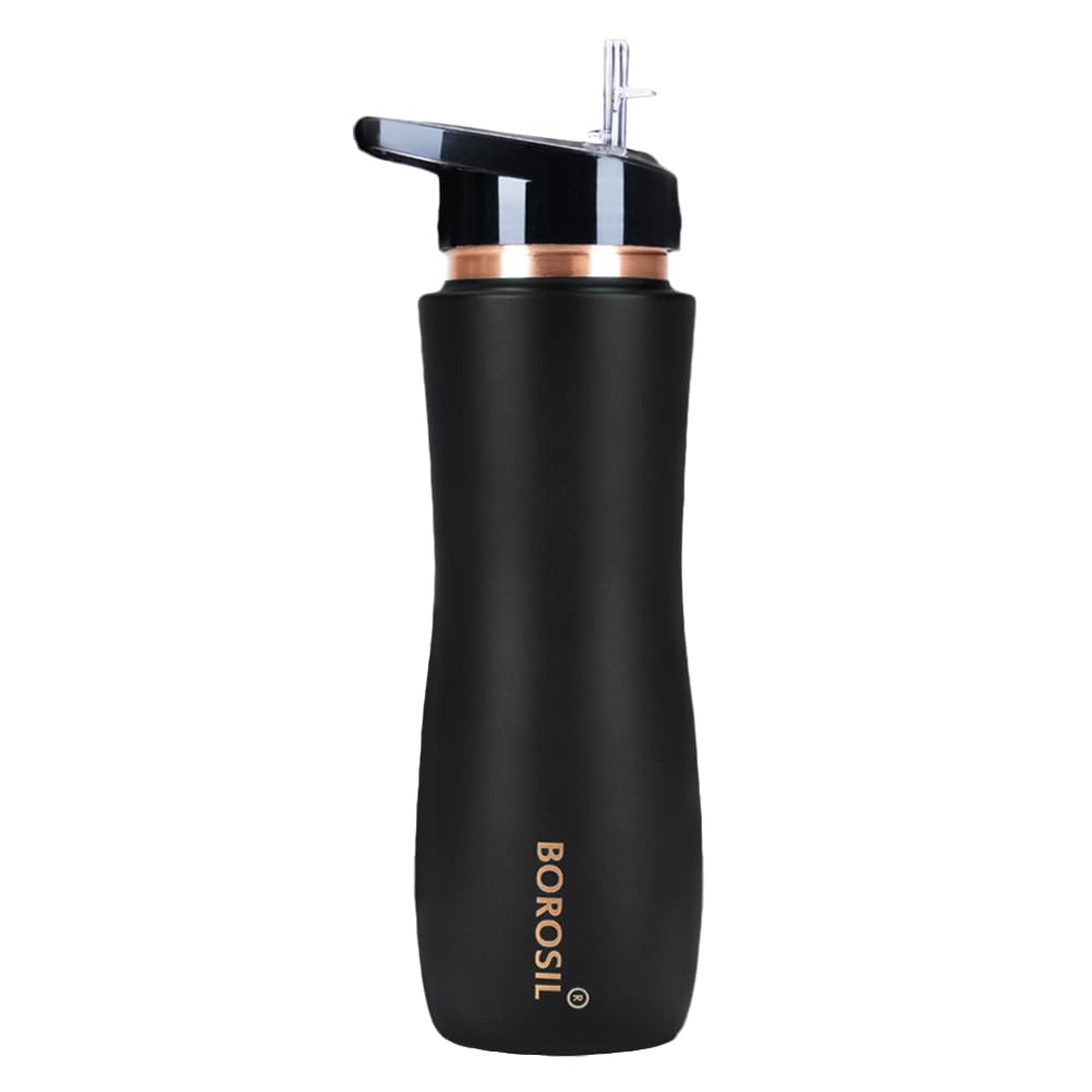 Borosil Black Colour Copper Sipper Bottle 750 ml, 100% Pure Copper, BPA Free & Leakproof with Anti-Oxidant Properties of Copper, For Home, School & Office (B0CM3R2N9K) Amazon Price History, Amazon Price Tracker