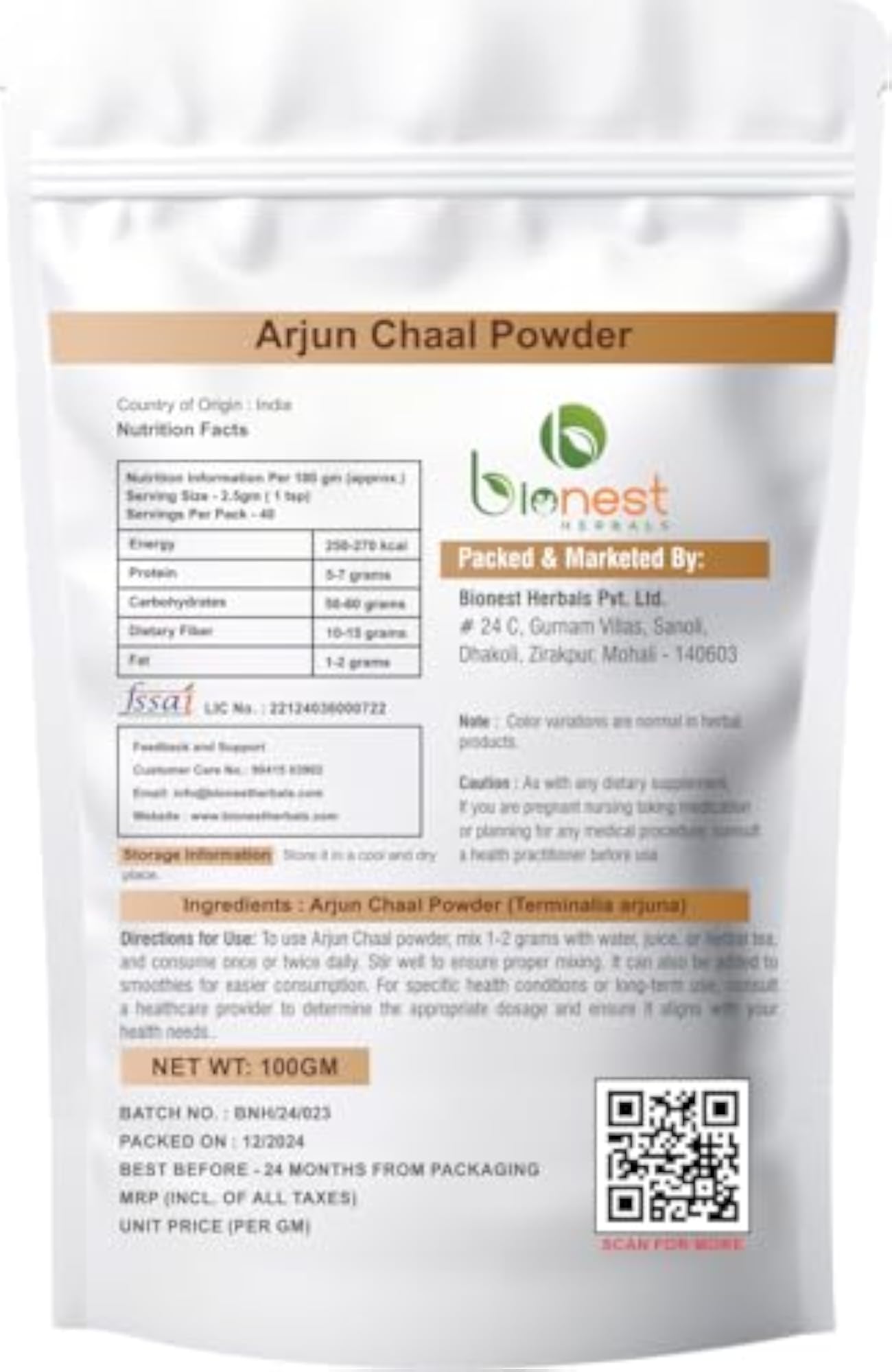 Arjun Chaal Powder - 100 gm Heart Health Support