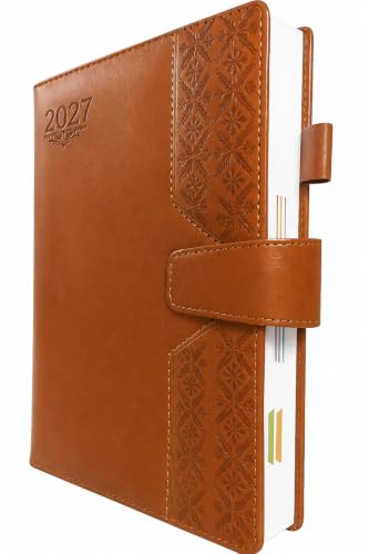 Image of Luxury B5 Diary 2027 - Leather Cover, Ruled Journal Notebook for Men & Women, Business Planner, Personal Organizer, Office & School Notebook, Daily Writing, Notes & Sketchbook