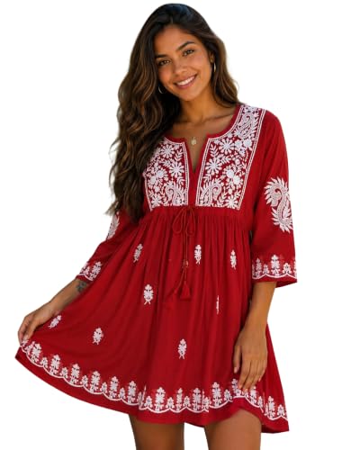 Image of Gauri Laxmi Enterprise Women's Embroidered Georgette Peplum Top | Ethnic Tunic Kurti with Sheer Sleeves | Casual Top for Women