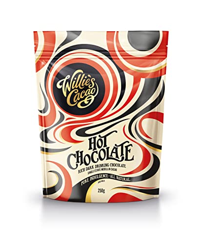 Willie's Cacao - Hot Chocolate - 52% Cacao - 250g - Rich dark drinking chocolate with honeyed notes - Vegan