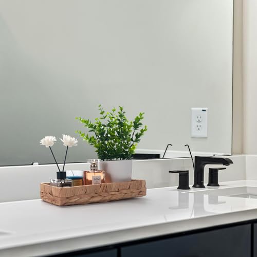 Badezimmer Eitelkeit Tablett Wasser Hyazinthe Toilettenpapierkorb für Aufbewahrung Lange Schmale Gäste Handtuchhalter (Natürliche 26 x 12.5 x 4.5cm)