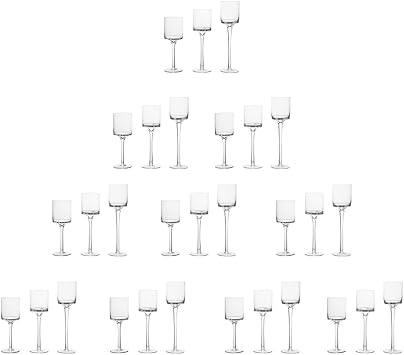 10 Sets 30 Pcs Candlestick & Tealight Candle Holders Tall High Elegant Clear Glass Tealight Holder Suitable for Candles Under 6cm 2.36" in Diameter Fit Home Party Wedding Table Centerpiece Decor