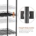 YOHKOH 5-Wire Shelving Metal Storage Rack Adjustable Shelves for Laundry Bathroom Kitchen Pantry Closet (16.6L x 11.8W x 48H, Black)
