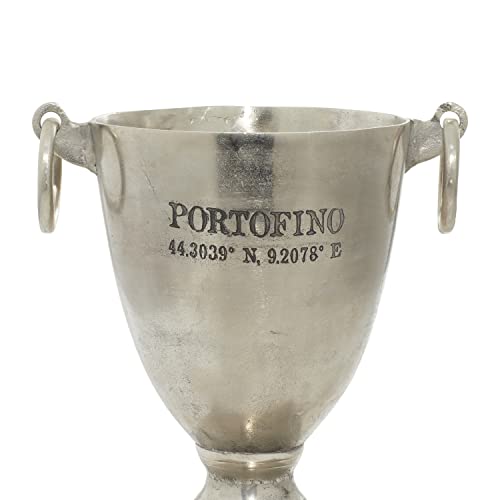 The Novogratz Aluminum Champagne 2 Bottle Ice Bucket, 16" X 12" X 18", Silver #TOP4