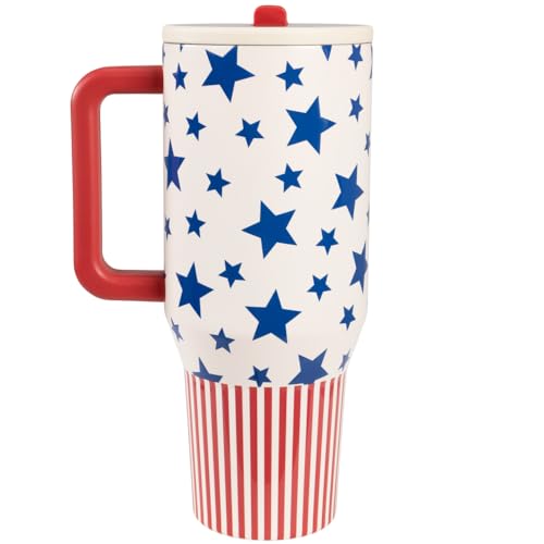 Image of HydroJug Traveler 40oz, Insulated Tumbler with Handle & Straw, Americana