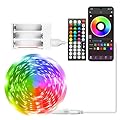 Battery Powered Led Strip Lights 25 ft, LED Lights for Bedroom Battery Operated Color Changing Lights Music Sync App Remote Control RGB USB Led Lights for TV, Room, Rope Lights