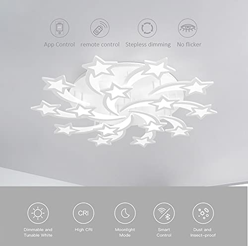 Lustre LED moderne connecté réglable avec télécommande pour chambre - 2