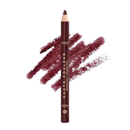LOreal Paris Haute Couleur Kohl Eyeliner Pencil Intense Eye Liner Color with Smooth Gel-Like Formula Up To 12HR Eye Makeup Wear 150 Burgundy Cashmere