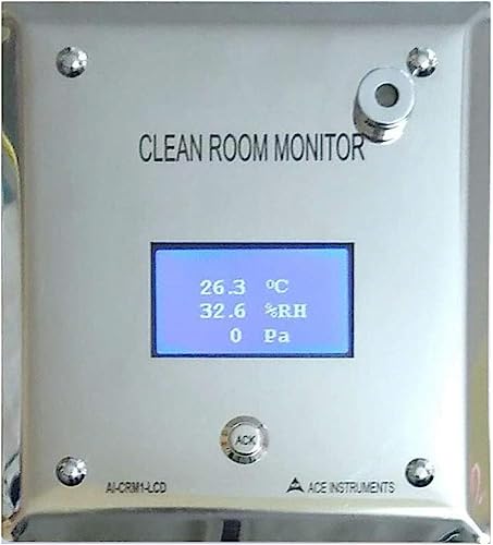 Digital Differential Pressure Monitor (Temp,Diff. Pressure,RH) with Internal Sensor for Pharma Clean Rooms, Hospital/OT Rooms, Isolation Rooms, HVAC Model: AI-CRM1-LCD