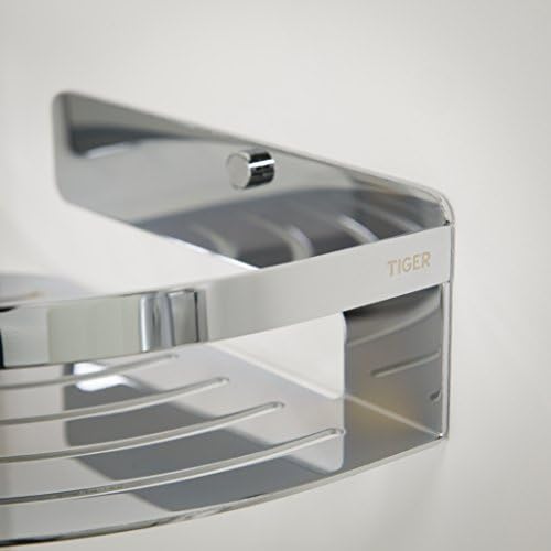 Tiger Caddy Corner Shower Basket, Stainless Steel, Chrome, 22.4 x 7 x 22.4 cm