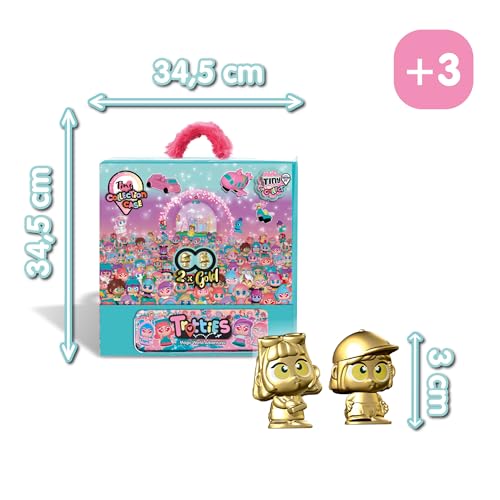 Miniatura 2 de Trotties - Tiny Maletín de Colección con 2 Figuras de Oro, con un Estuche metálico para Guardar y coleccionar Todas Las Micro Figuras, para niños y niños +3 años Famosa (TFT24000)