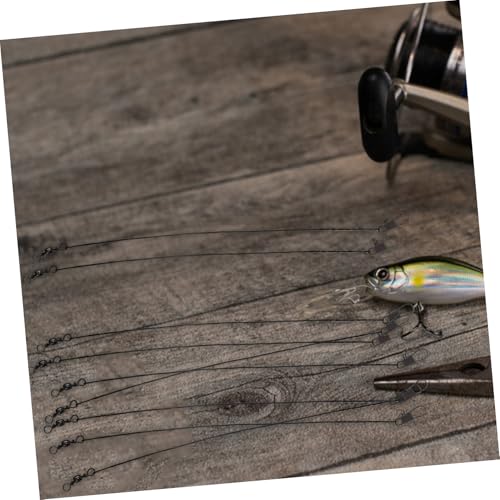 50 piezas de líderes de pesca de acero con giratorios ibasenice miniatura 4