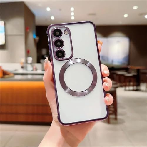Coque Samsung S24 Plus magnétique violette en TPU souple antichoc